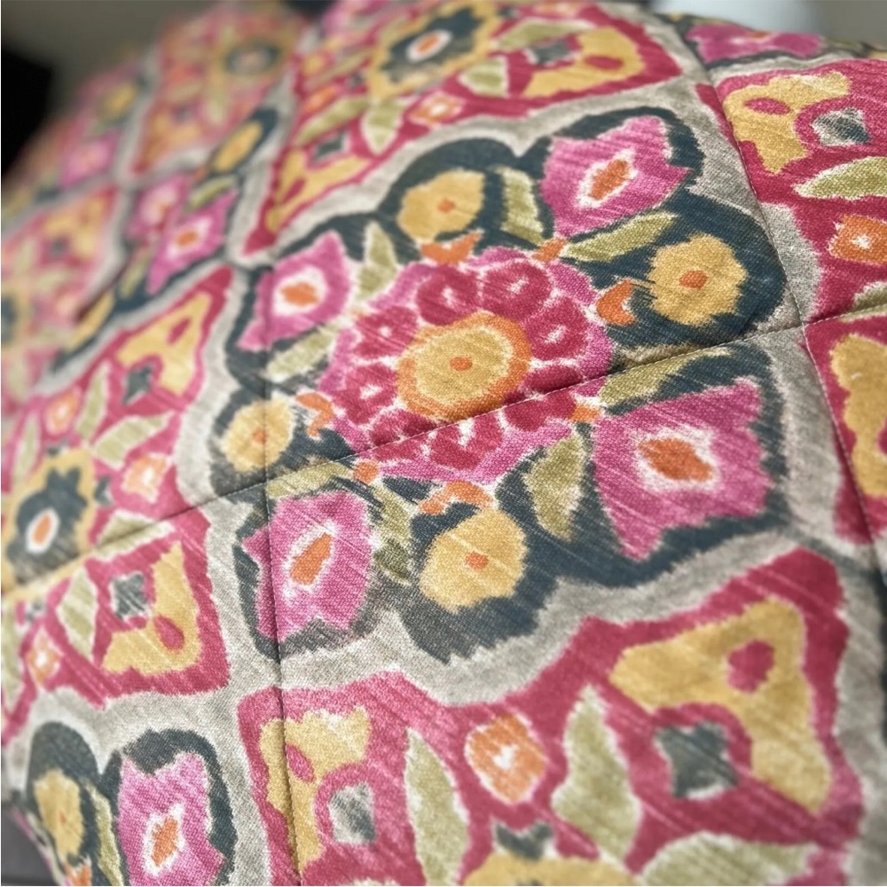 Set of 3 POTTERY BARN Quilted EURO Shams Floral Watercolor Medallion rose - gold - Picture 3 of 8